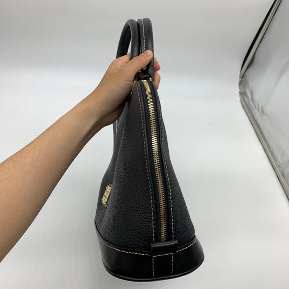 Dooney & Bourke Black Pebble Leather Purse Zip Satchel Handbags - Picture 11 of 15